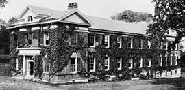 Randall Hall, the second U.Va nurses' residence.	Randall Hall, Hollsinger Collection, Albert and Shirley Small Special Collections Library, University of Virginia.